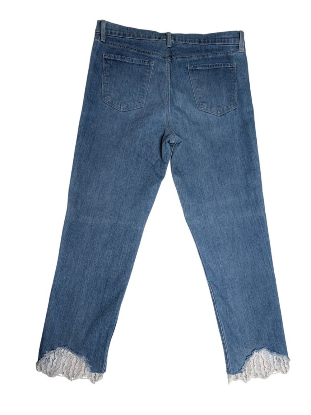 J Brand Ruby Lace Trimmed Jeans 31 High Rise Crop Cigarette Stretch - Picture 15 of 16